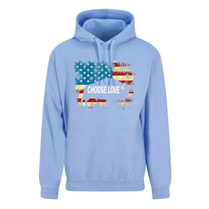 Choose Love Bills Buffalo Choose Love America Flag Unisex Surf Hoodie