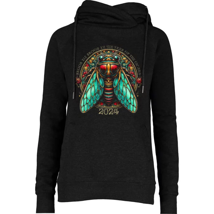 Cicada Lover Brood Xix Brood Xiii Year Of The Cicada 2024 Womens Funnel Neck Pullover Hood