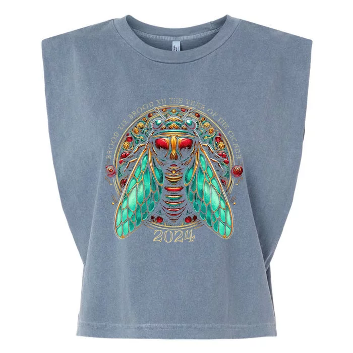 Cicada Lover Brood Xix Brood Xiii Year Of The Cicada 2024 Garment-Dyed Women's Muscle Tee