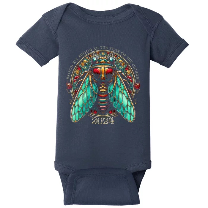 Cicada Lover Brood Xix Brood Xiii Year Of The Cicada 2024 Baby Bodysuit