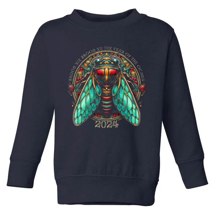 Cicada Lover Brood Xix Brood Xiii Year Of The Cicada 2024 Toddler Sweatshirt