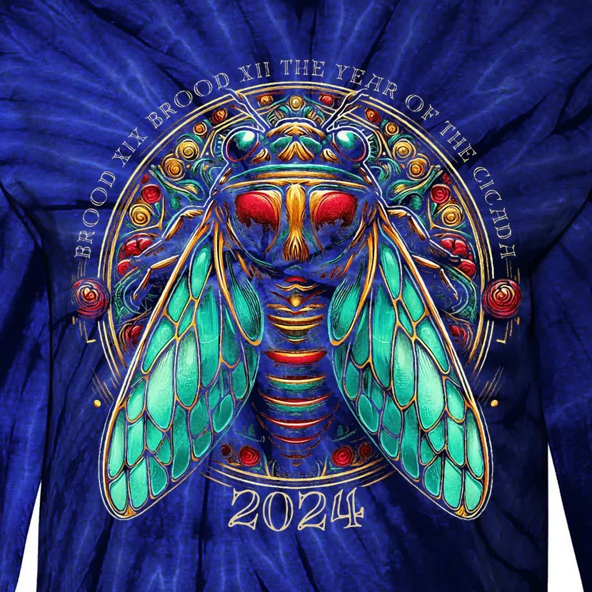 Cicada Lover Brood Xix Brood Xiii Year Of The Cicada 2024 Tie-Dye Long Sleeve Shirt