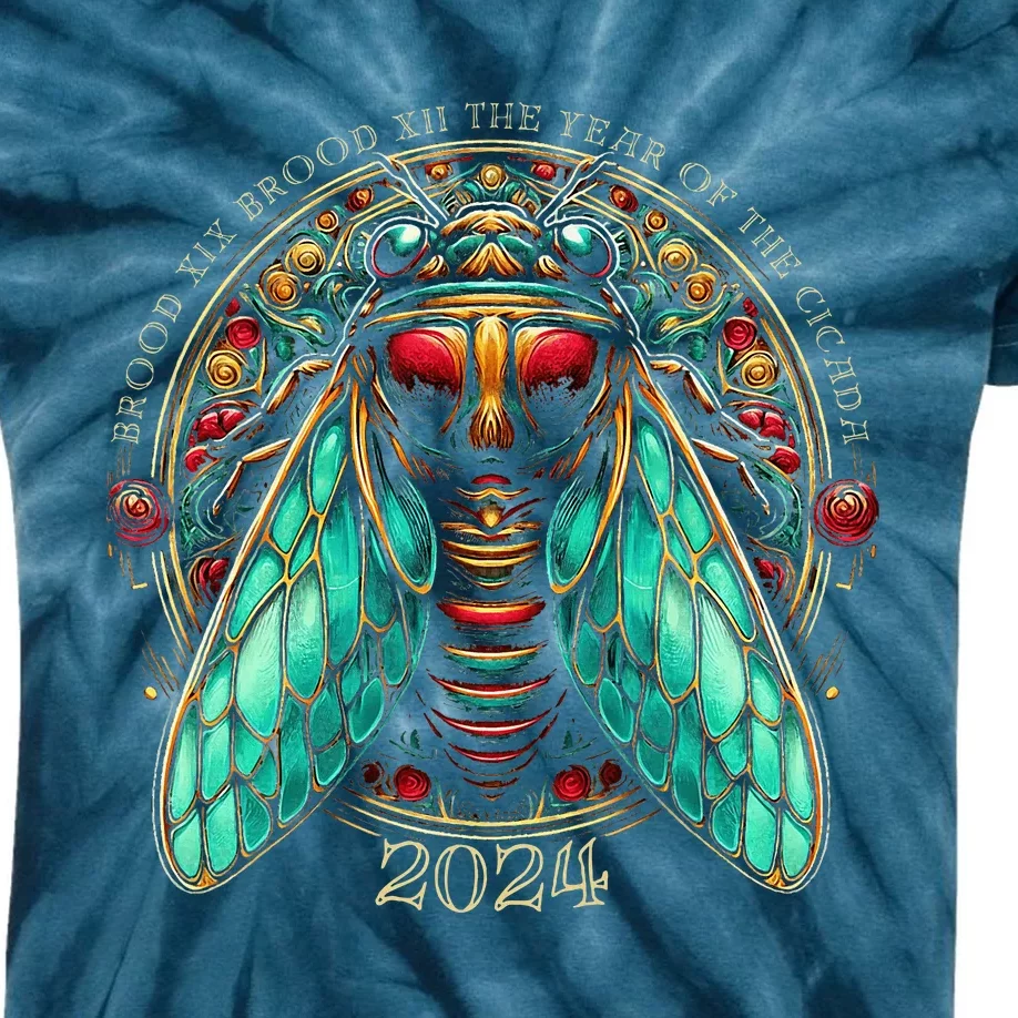 Cicada Lover Brood Xix Brood Xiii Year Of The Cicada 2024 Kids Tie-Dye T-Shirt