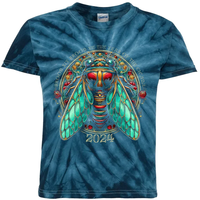 Cicada Lover Brood Xix Brood Xiii Year Of The Cicada 2024 Kids Tie-Dye T-Shirt