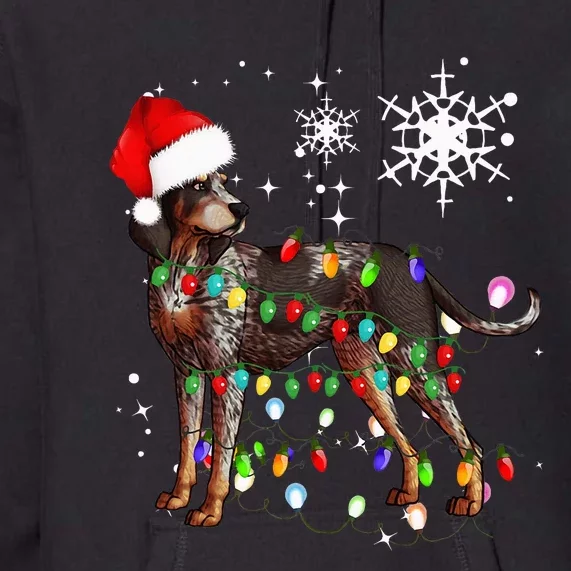 Christmas Lights Bluetick Coonhound Dog Premium Hoodie