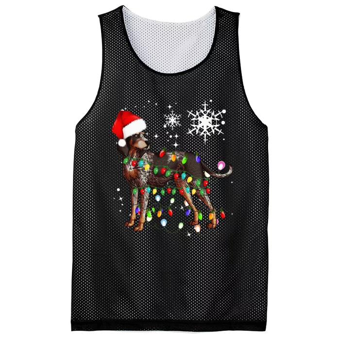 Christmas Lights Bluetick Coonhound Dog Mesh Reversible Basketball Jersey Tank