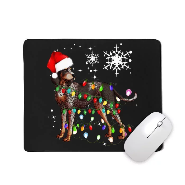 Christmas Lights Bluetick Coonhound Dog Mousepad