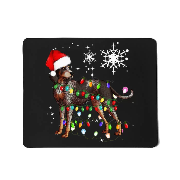 Christmas Lights Bluetick Coonhound Dog Mousepad