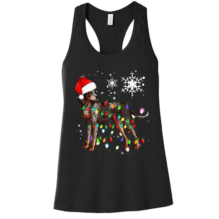 Christmas Lights Bluetick Coonhound Dog Women's Racerback Tank