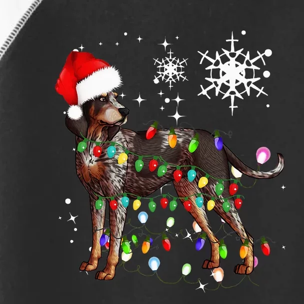 Christmas Lights Bluetick Coonhound Dog Toddler Fine Jersey T-Shirt