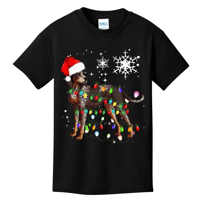 Christmas Lights Bluetick Coonhound Dog Kids T-Shirt