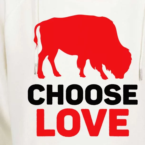 Choose Love Buffalo Choose Love Bills Womens Funnel Neck Pullover Hood