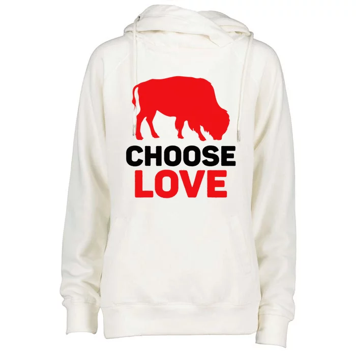 Choose Love Buffalo Choose Love Bills Womens Funnel Neck Pullover Hood