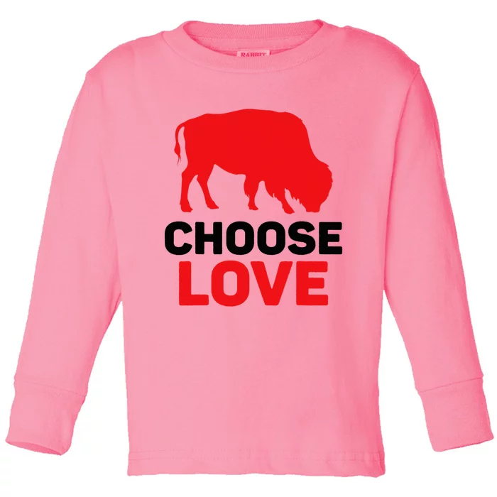 Choose Love Buffalo Choose Love Bills Toddler Long Sleeve Shirt