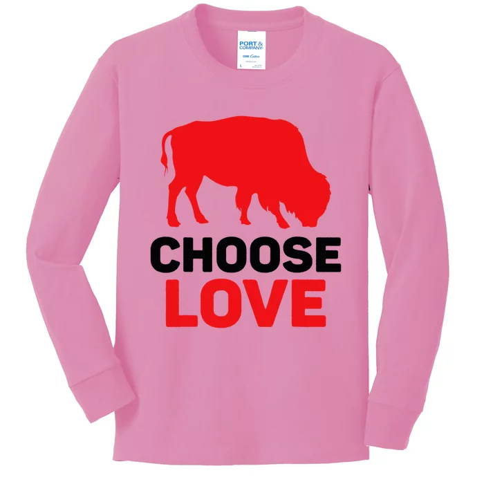 Choose Love Buffalo Choose Love Bills Kids Long Sleeve Shirt