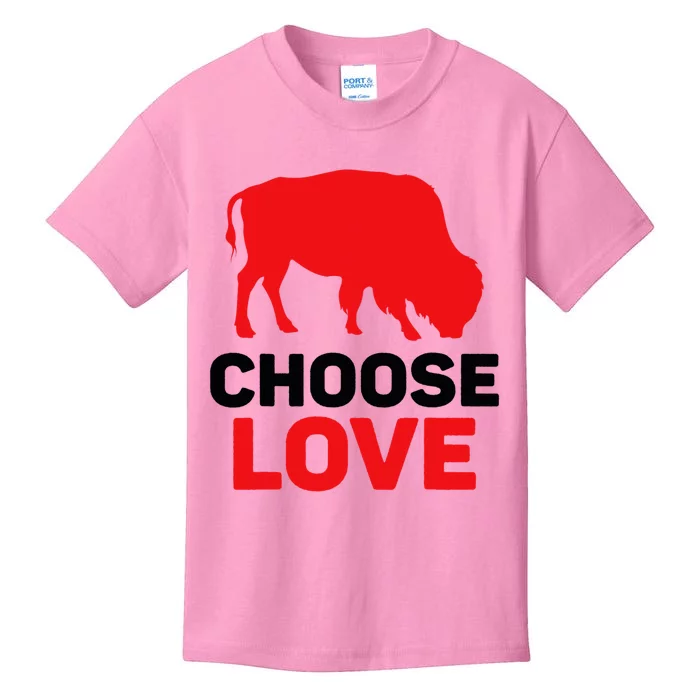 Choose Love Buffalo Choose Love Bills Kids T-Shirt