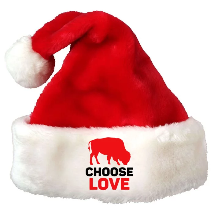 Choose Love Buffalo Choose Love Bills Premium Christmas Santa Hat