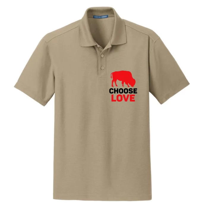 Choose Love Buffalo Choose Love Bills Dry Zone Grid Performance Polo