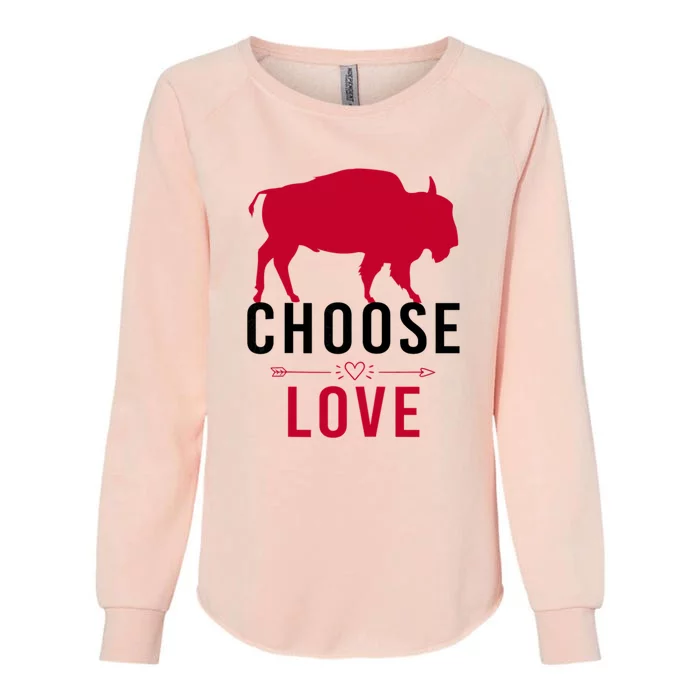 Choose Love Buffalo Buffalo Bills Choose Love Womens California Wash Sweatshirt