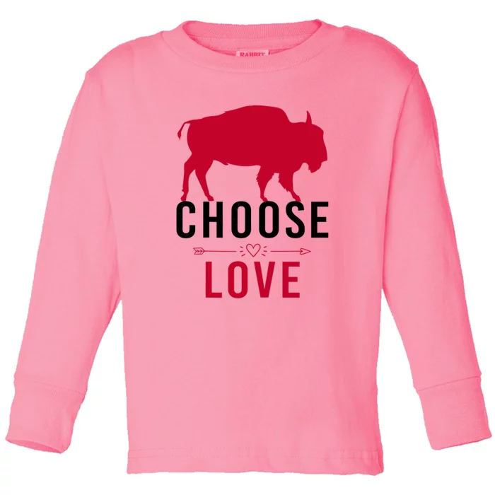 Choose Love Buffalo Buffalo Bills Choose Love Toddler Long Sleeve Shirt