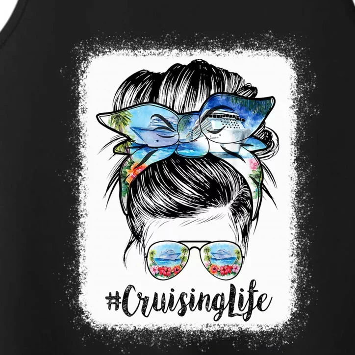 Cruising Life Cruise Messy Bun Hair Sunglasses Mom Great Gift Performance Tank