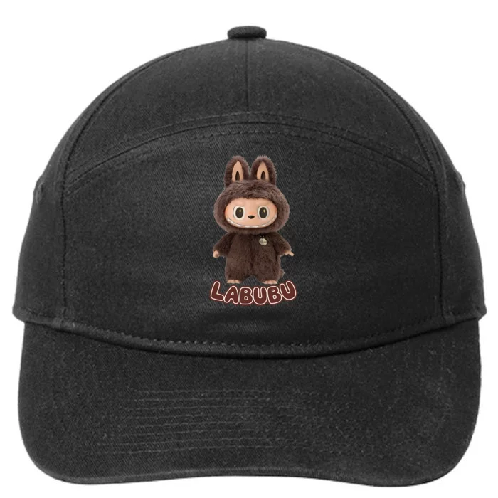 Cute Labubu Classic Pose Fun Labubu Lover Gifts 7-Panel Snapback Hat