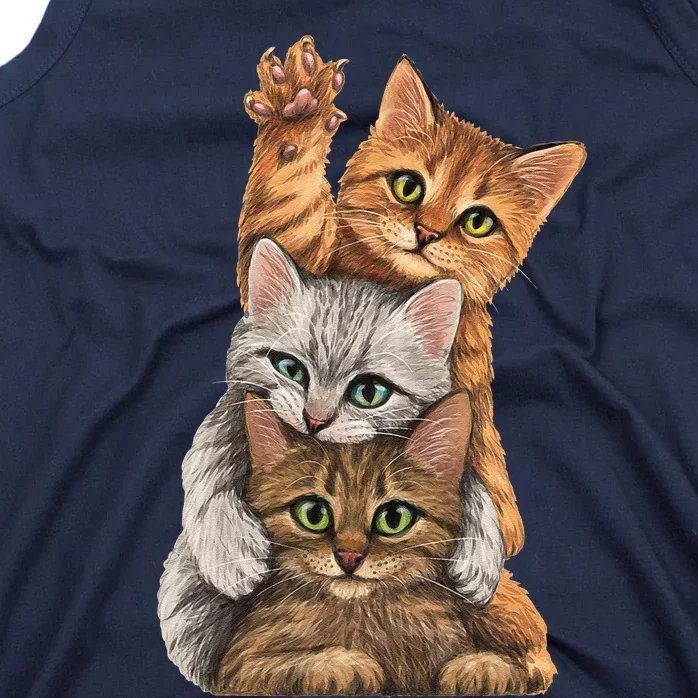 Cute Little Cats Playing Build Wall For Lovers Kitty Kittens Tank Top