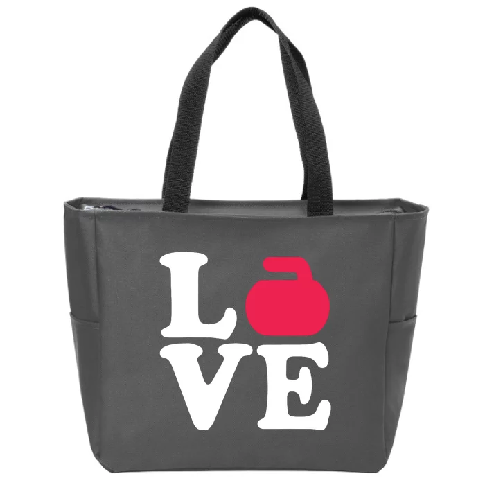 Curling Love Zip Tote Bag