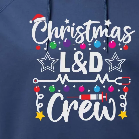 Christmas L&D Crew Nurse Doctor Tech Performance Fleece Hoodie