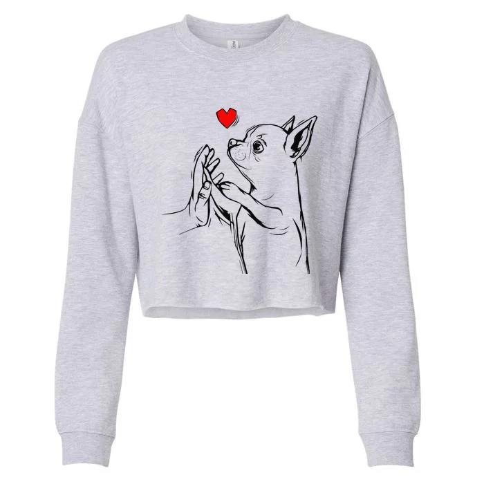 Chihuahua Love Cute Dog Mom Funny Gift Cropped Pullover Crew