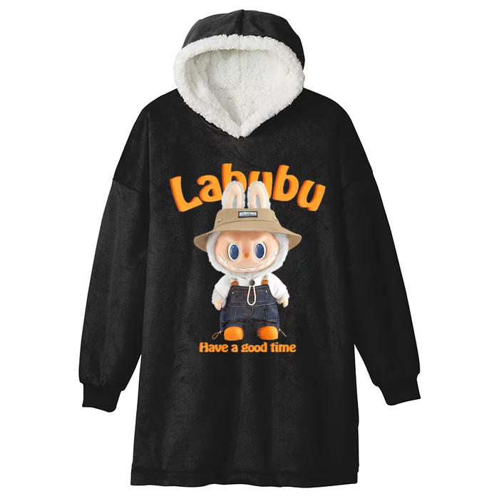 Cute Labubu Classic Pose Fun Labubu Hooded Wearable Blanket