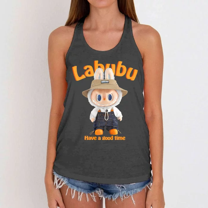 Cute Labubu Classic Pose Fun Labubu Women's Knotted Racerback Tank