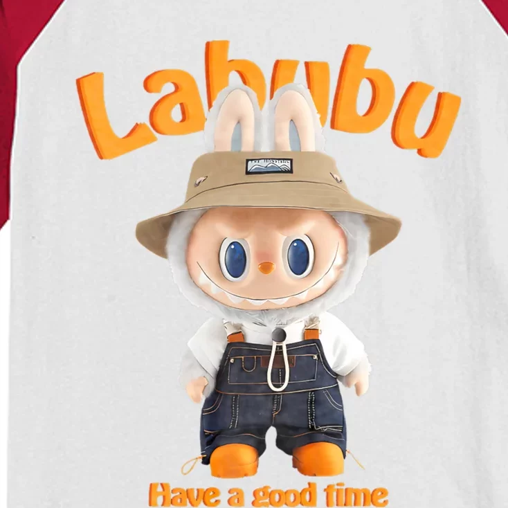 Cute Labubu Classic Pose Fun Labubu Kids Colorblock Raglan Jersey