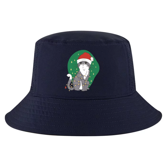 Christmas Lights Cute Cat Cool Comfort Performance Bucket Hat