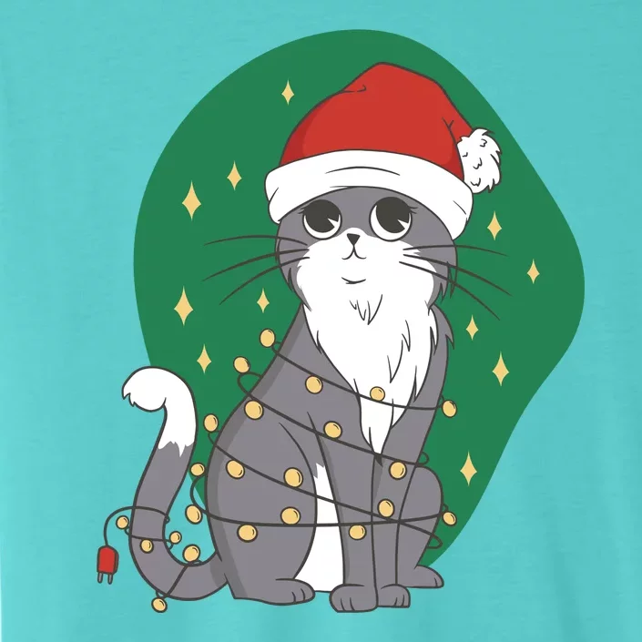 Christmas Lights Cute Cat ChromaSoft Performance T-Shirt