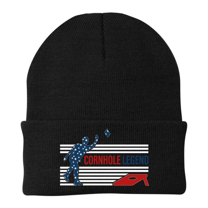 Cornhole Legend Champion Funny Cornhole Team Player Bean Bag Corn Hole Toss Game Knit Cap Winter Beanie