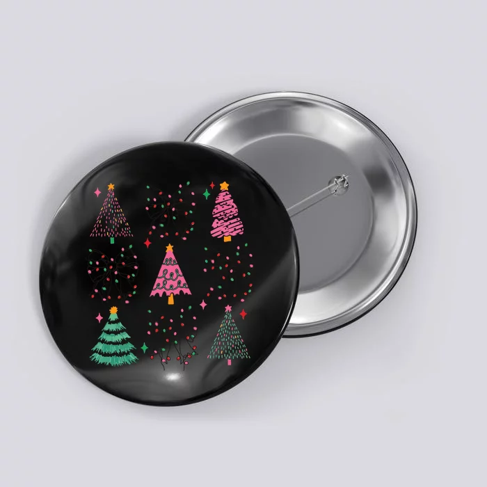 Christmas Lights Coquette Bow Button