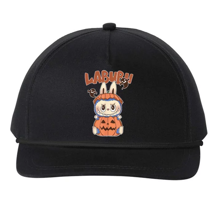 Cute Labubu Classic Pose Funny Labubu Birthday Snapback Five-Panel Rope Hat