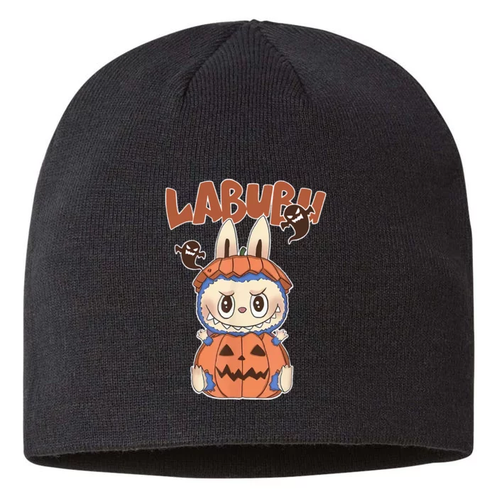 Cute Labubu Classic Pose Funny Labubu Birthday 8 1/2in Sustainable Knit Beanie