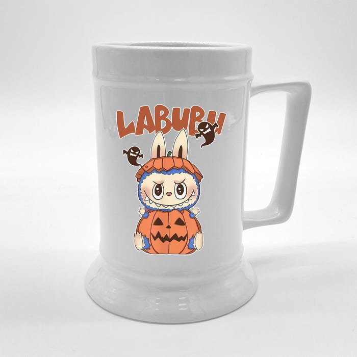 Cute Labubu Classic Pose Funny Labubu Birthday Front & Back Beer Stein