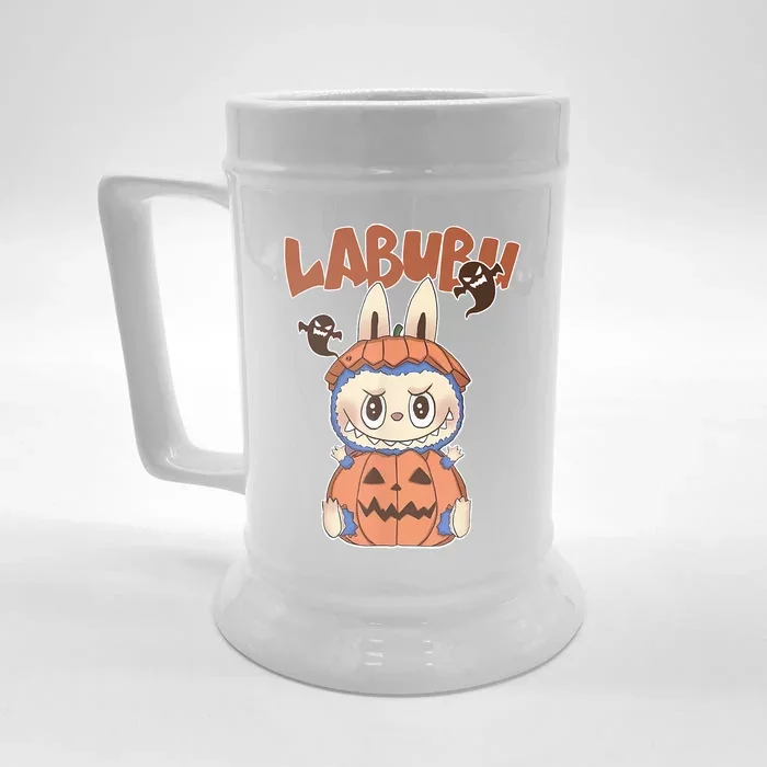 Cute Labubu Classic Pose Funny Labubu Birthday Front & Back Beer Stein