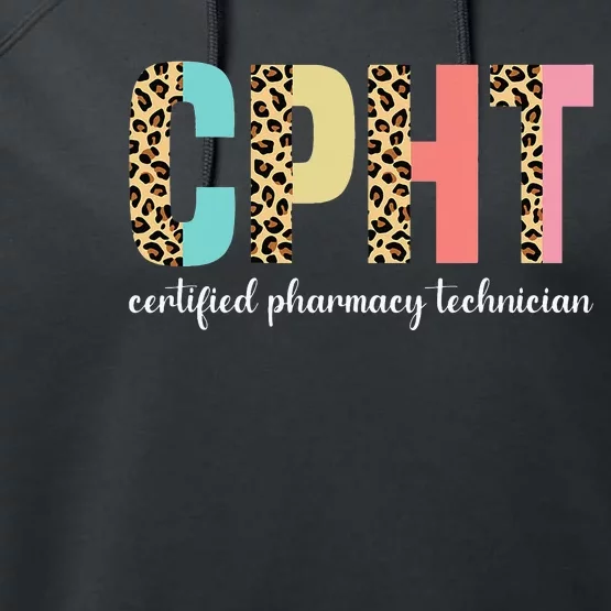 CPHT Leopard Certified Pharmacy Technician Performance Fleece Hoodie