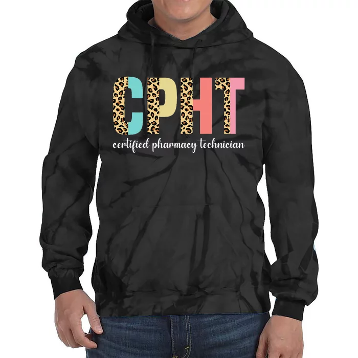 CPHT Leopard Certified Pharmacy Technician Tie Dye Hoodie