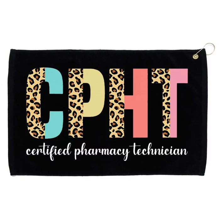 CPHT Leopard Certified Pharmacy Technician Grommeted Golf Towel