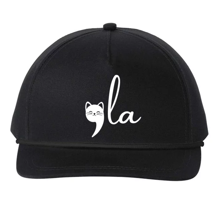 Comma La Cat Lady Kamala Harris Snapback Five-Panel Rope Hat