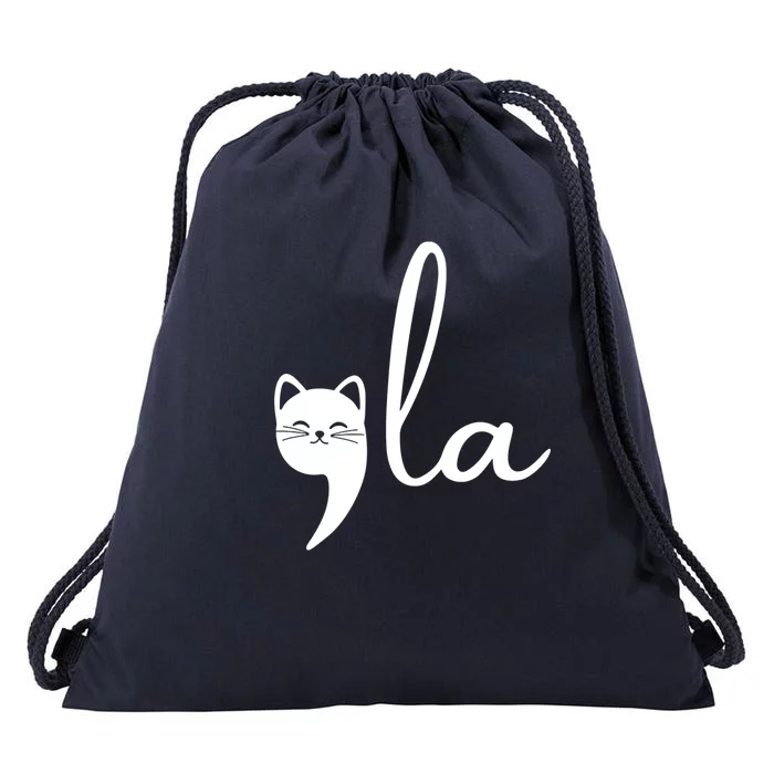 Comma La Cat Lady Kamala Harris Drawstring Bag