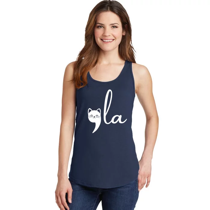 Comma La Cat Lady Kamala Harris Ladies Essential Tank