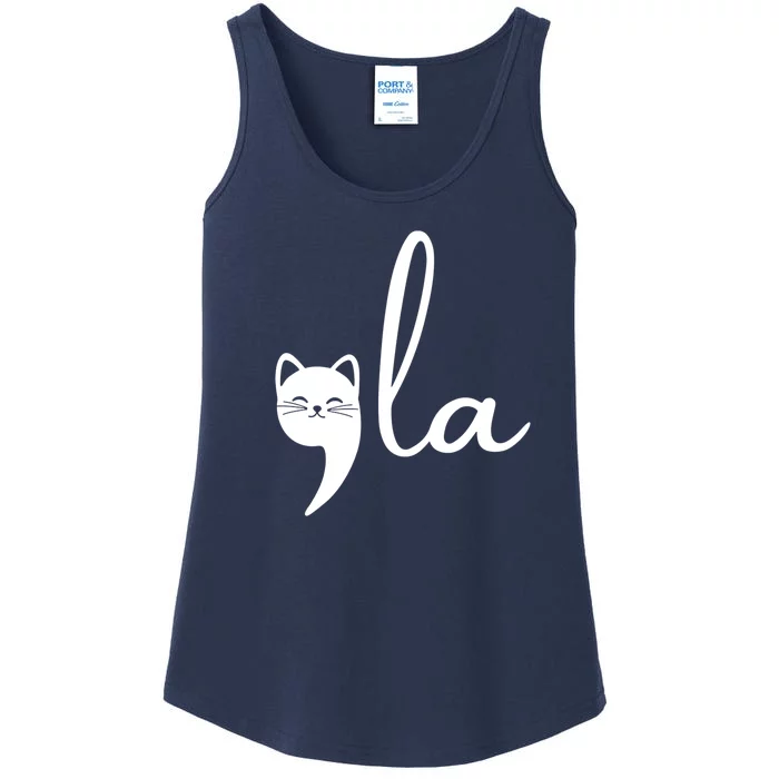 Comma La Cat Lady Kamala Harris Ladies Essential Tank