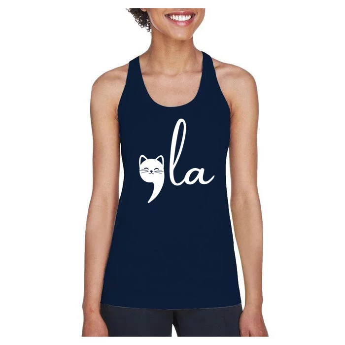 Comma La Cat Lady Kamala Harris Women's Racerback Tank