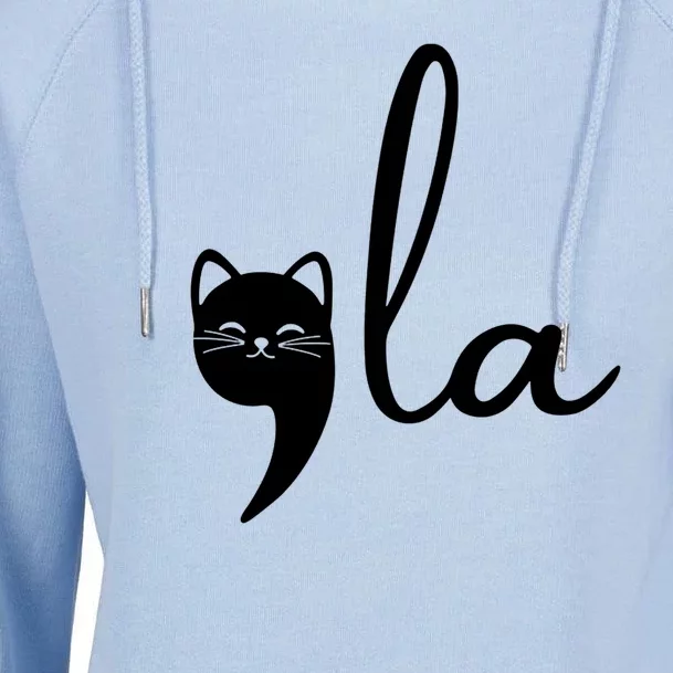 Comma La Cat Lady Kamala Harris Womens Funnel Neck Pullover Hood